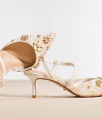 Dune London Dyana Floral Embellished Fabric Pumps