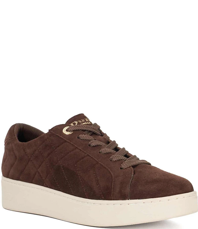 Dune London Egent Quilted Suede Platform Sneakers