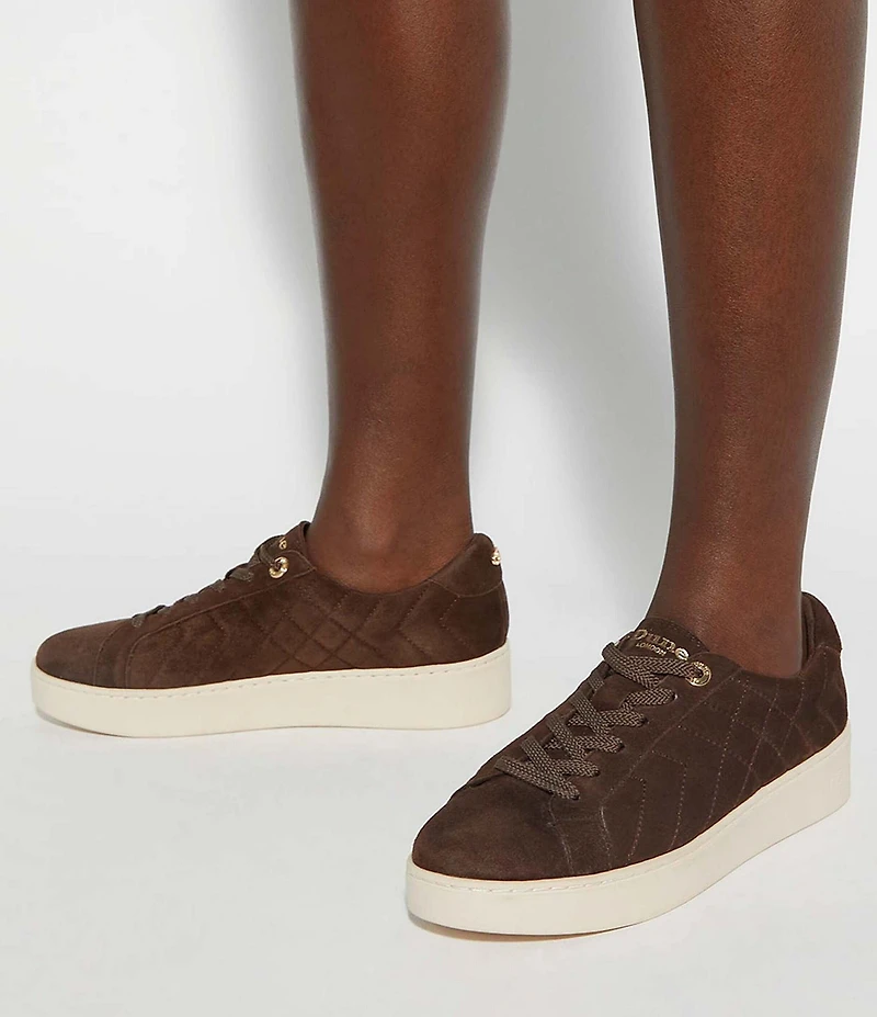 Dune London Egent Quilted Suede Platform Sneakers