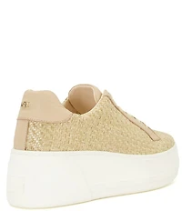 Dune London Episode Woven Raffia Platform Sneakers