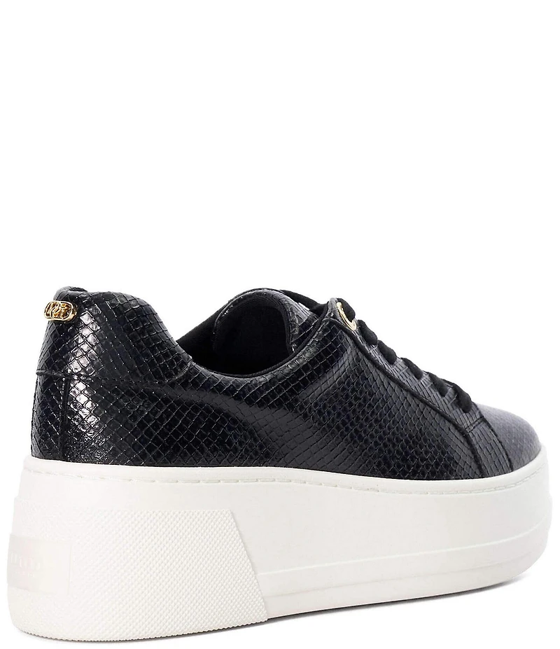 Dune London Episode Snake Embossed Platform Sneakers