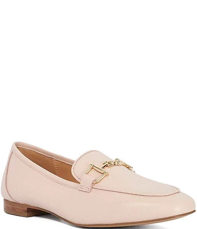 Dune London Grained Leather Bit Buckle Loafers