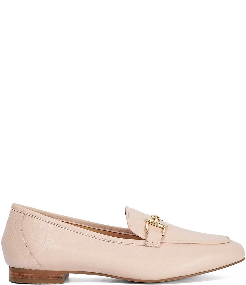Dune London Grained Leather Bit Buckle Loafers