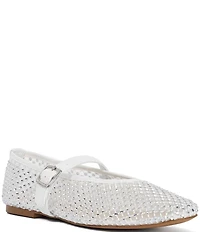 Dune London Haislee Rhinestone Mesh Mary Jane Ballet Flats