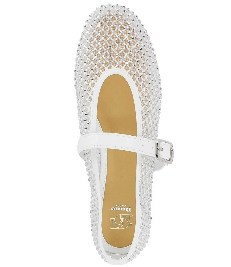 Dune London Haislee Rhinestone Mesh Mary Jane Ballet Flats