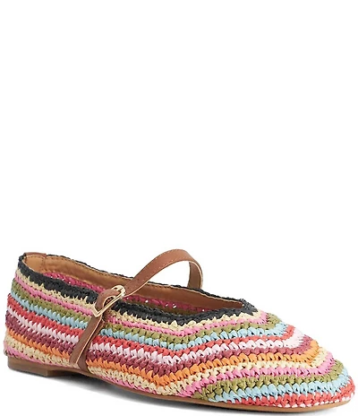 Dune London Haloha Multicolor Woven Mary Jane Ballet Flats