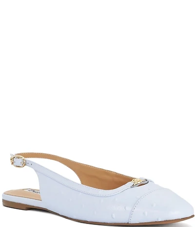 Dune London Hanna Leather Slingback Cap Toe Ballet Flats