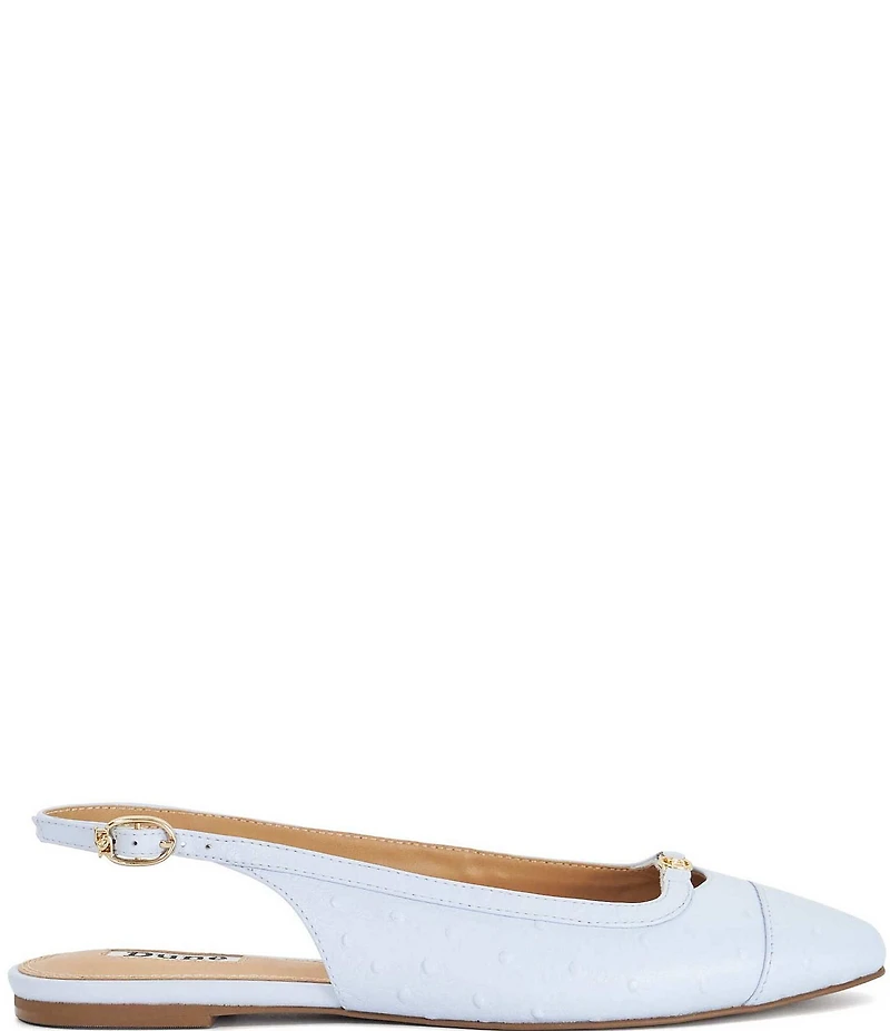 Dune London Hanna Leather Slingback Cap Toe Ballet Flats