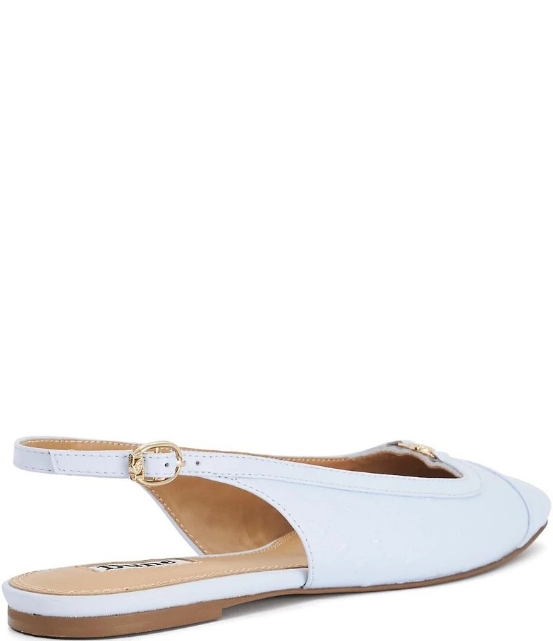 Dune London Hanna Leather Slingback Cap Toe Ballet Flats