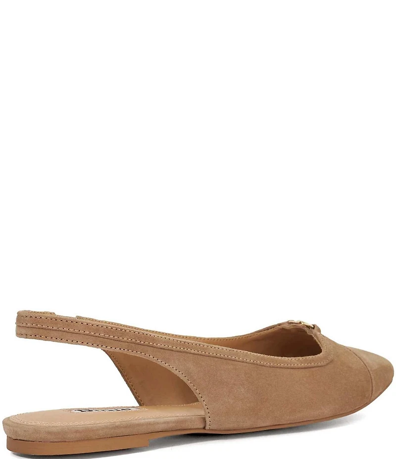 Dune London Hanna Suede Slingback Cap Toe Ballet Flats