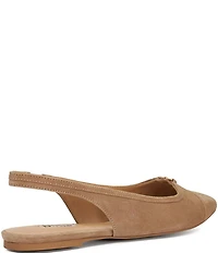 Dune London Hanna Suede Slingback Cap Toe Ballet Flats