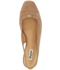 Dune London Hanna Suede Slingback Cap Toe Ballet Flats