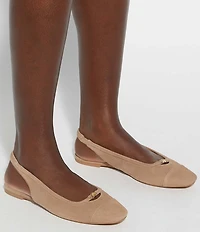 Dune London Hanna Suede Slingback Cap Toe Ballet Flats