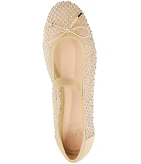 Dune London Happening Rhinestone Fishnet Mesh Ballet Flats