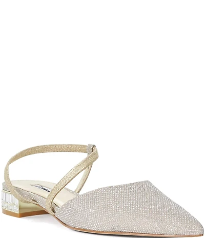 Dune London Harlem Glitter Fabric Dress Flats