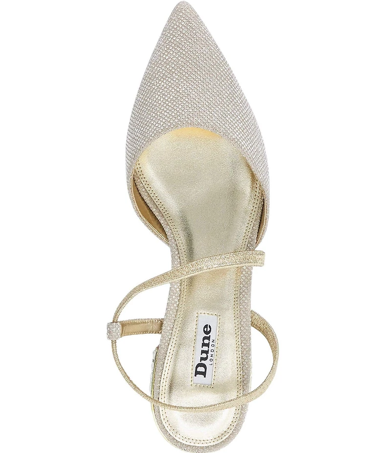 Dune London Harlem Glitter Fabric Dress Flats