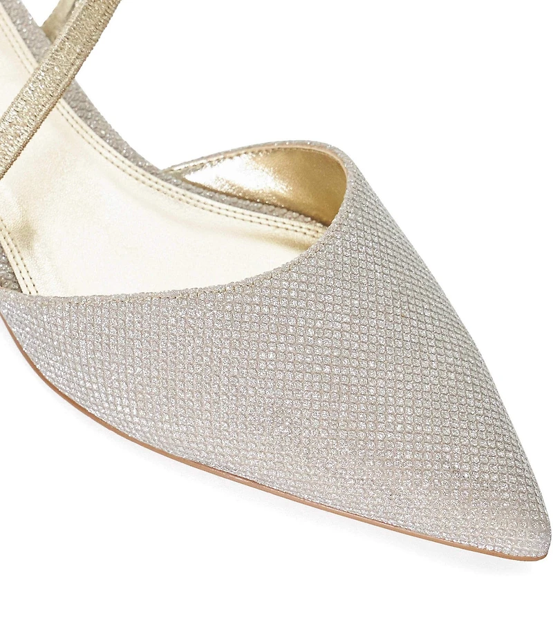 Dune London Harlem Glitter Fabric Dress Flats