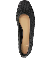 Dune London Heat Woven Leather Bow Ballerina Flats