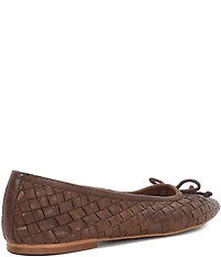 Dune London Heat Woven Leather Bow Ballerina Flats
