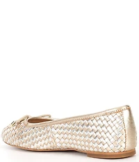 Dune London Heights Metallic Woven Leather Ballet Flats