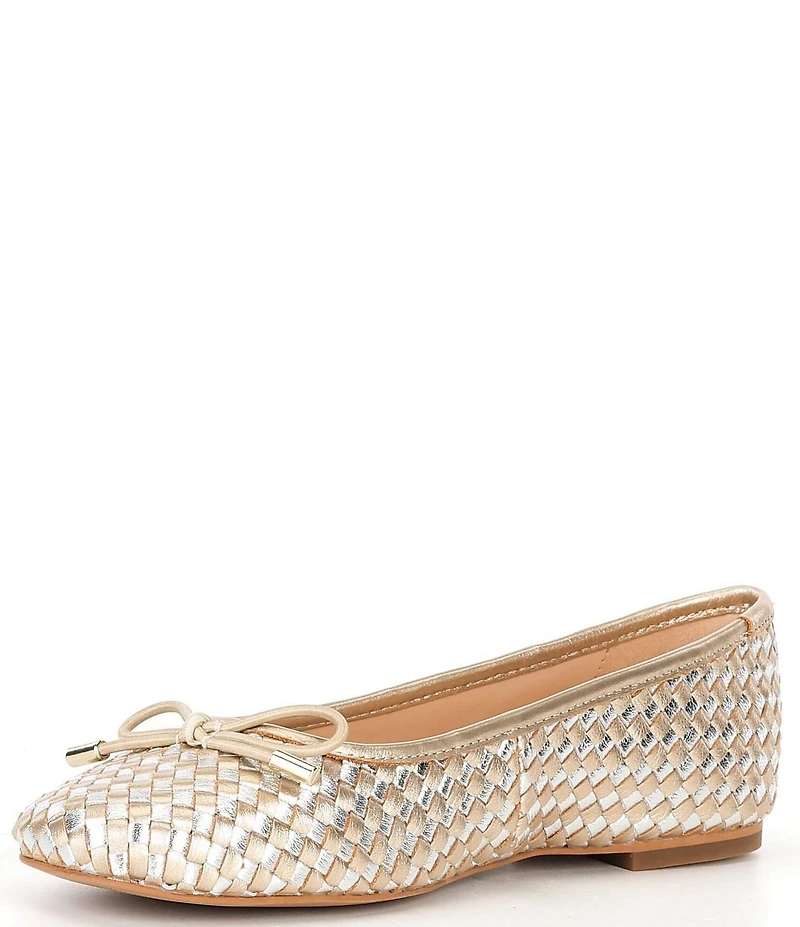 Dune London Heights Metallic Woven Leather Ballet Flats