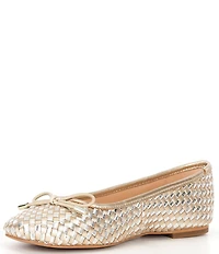 Dune London Heights Metallic Woven Leather Ballet Flats