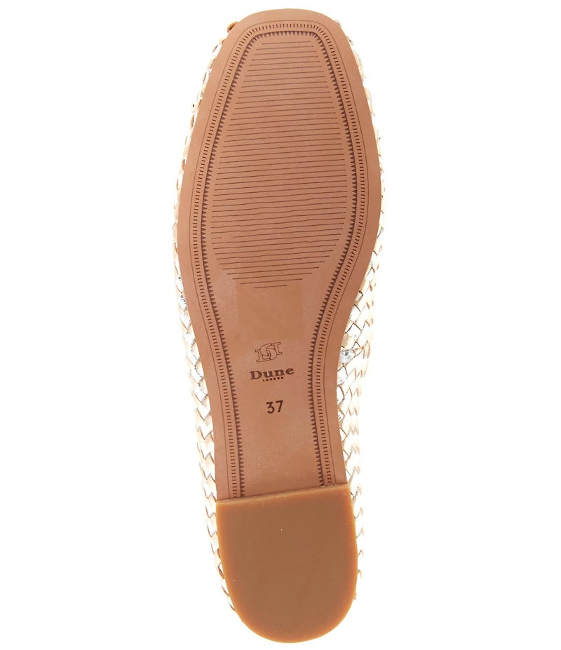 Dune London Heights Metallic Woven Leather Ballet Flats