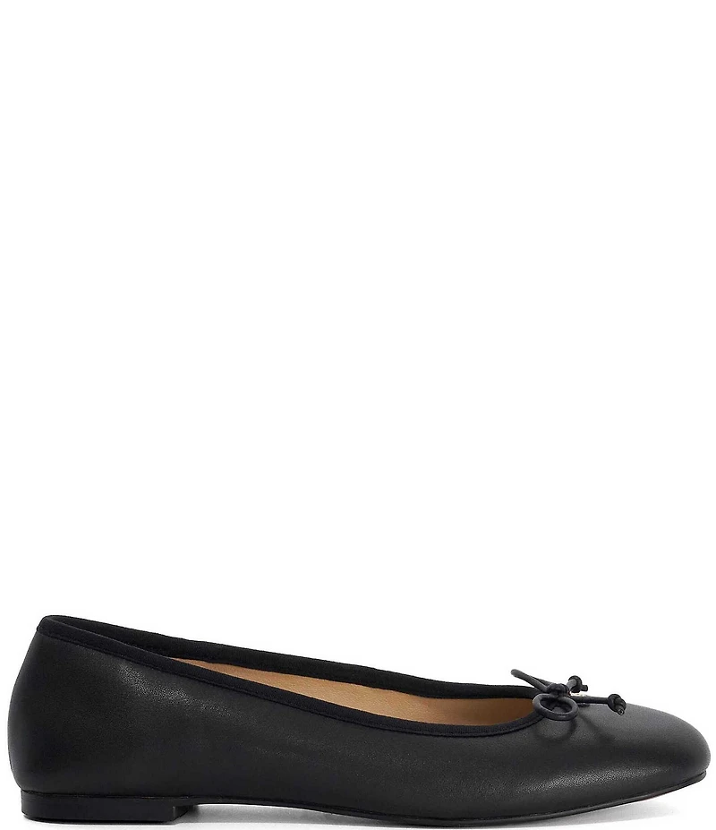 Dune London Helenne Leather Ballet Bow Flats