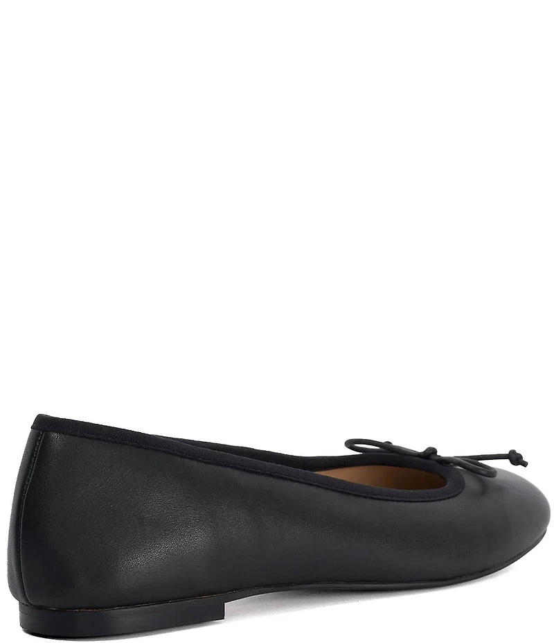 Dune London Helenne Leather Ballet Bow Flats