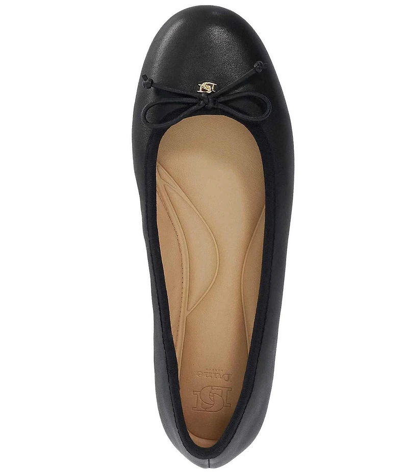 Dune London Helenne Leather Ballet Bow Flats