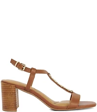 Dune London Josina Leather Chain Strap Block Heel Sandals