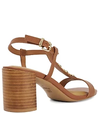 Dune London Josina Leather Chain Strap Block Heel Sandals