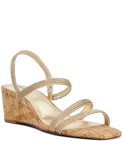 Dune London Kali Rhinestone Elastic Cork Wedge Sandals