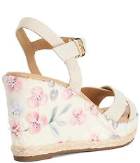 Dune London Kalmiah Floral Wedge Sandals