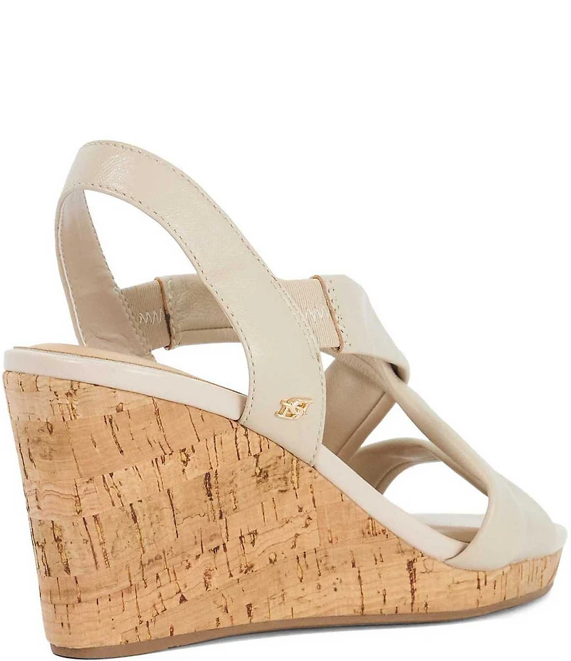 Dune London Kamies Leather Cork Wedge Sandals