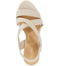 Dune London Kamies Leather Cork Wedge Sandals