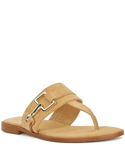 Dune London Lotica Suede Hardware Detail Thong Sandals