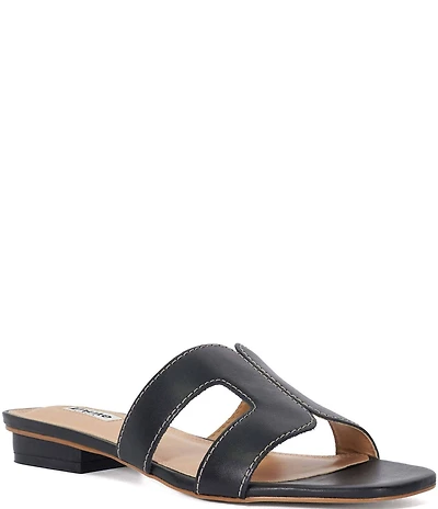 Dune London Loupe Leather Slide Sandals
