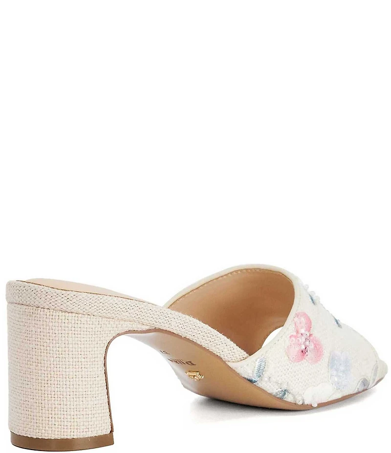 Dune London Madira Floral Woven Slip On Mule Sandals