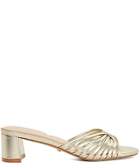 Dune London Maggies Metallic Leather Dress Slides