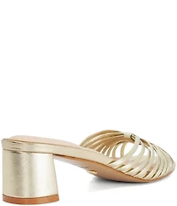 Dune London Maggies Metallic Leather Dress Slides
