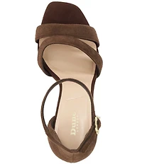 Dune London Majestical Suede Jewel Block Heel Dress Sandals