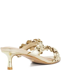 Dune London Mallori Metallic Slip On Kitten Heel Sandals