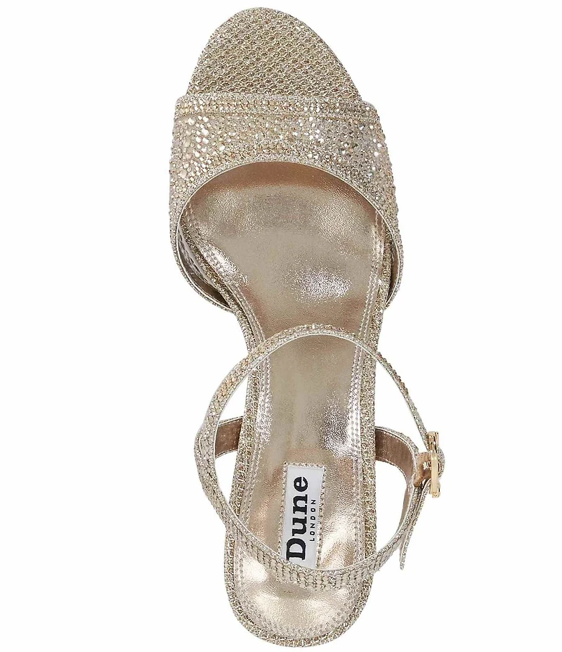 Dune London Manicure Embellished Mesh Ankle Strap Dress Sandals