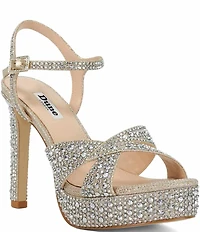 Dune London Mayve Rhinestone Embellished Platform Dress Sandals