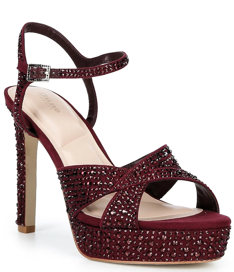 Dune London Mayve Rhinestone Embellished Platform Dress Sandals