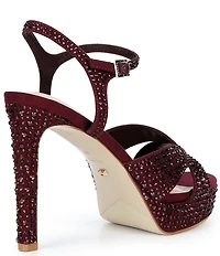 Dune London Mayve Rhinestone Embellished Platform Dress Sandals