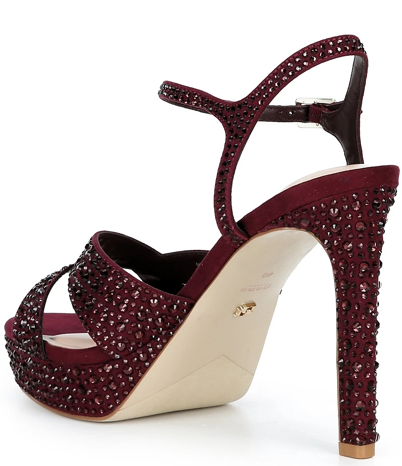 Dune London Mayve Rhinestone Embellished Platform Dress Sandals