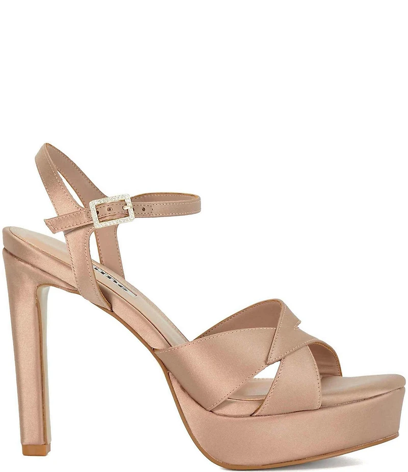 Dune London Mayve Satin Platform Dress Sandals