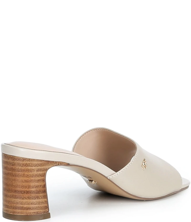 Dune London Mazy Leather Block Heel Slide Sandals